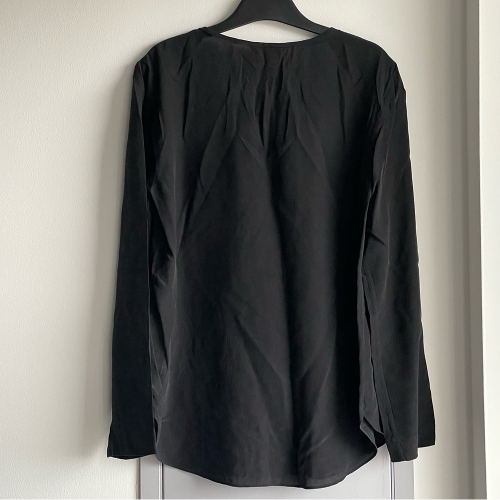 JOE FRESH Black 100% Silk Blouse - Picture 5 of 8